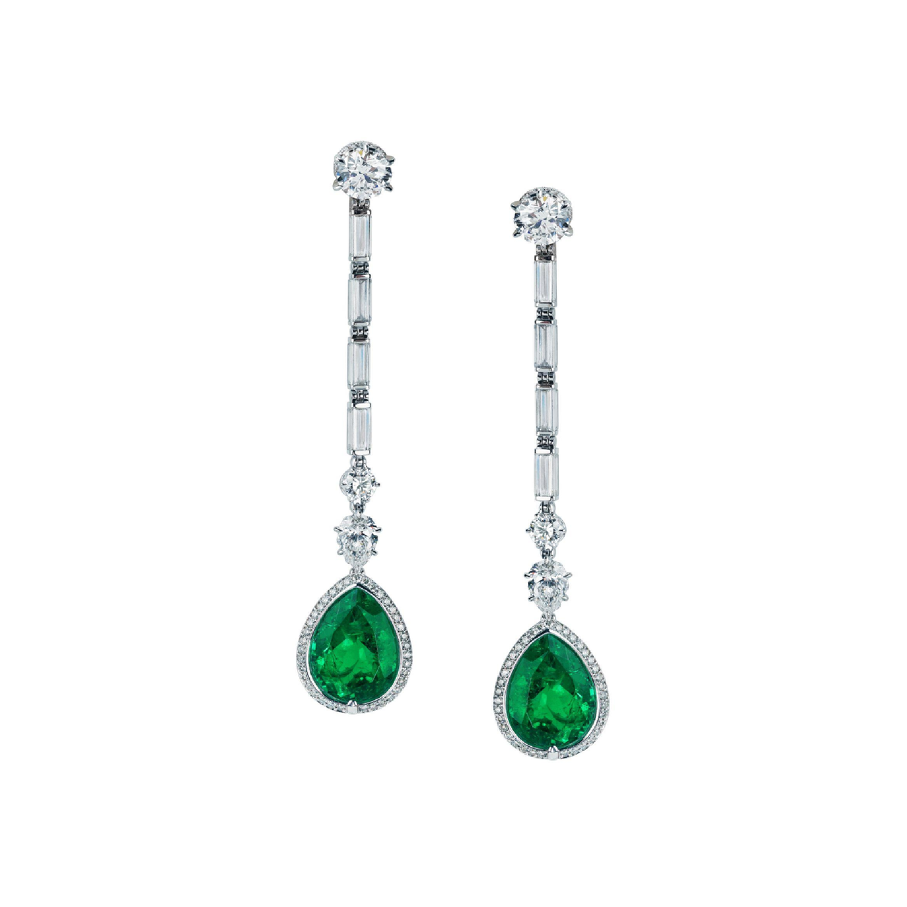 Drop earrings emerald sales